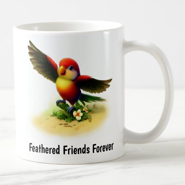 En digital målning av ett Cute Collated Lory Kaffemugg (Skapare uppladdad)