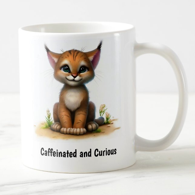 En digital målning av ett Cute Lynx Kaffemugg (Skapare uppladdad)