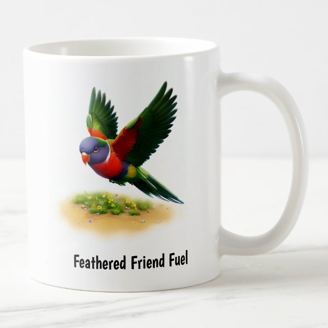 En digital målning av ett Montera Apo Lorikeet Kaffemugg (Skapare uppladdad)