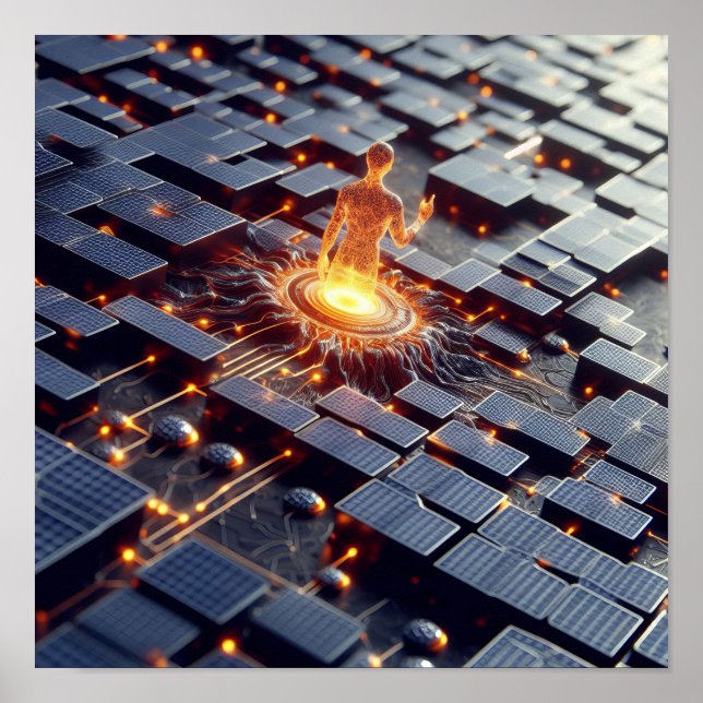 en digital verkform stigning från chip poster (Framsidan)