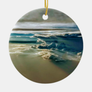 En dimma av himmelvykort julgransprydnad keramik