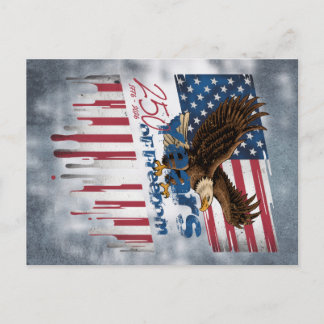 En djärv illustration av en amerikansk symbol vykort