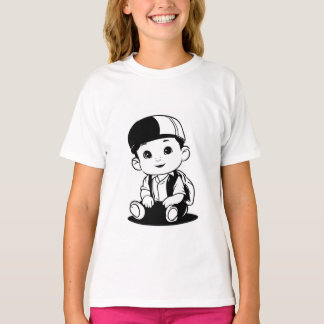 En djärv, lekfull gul tecknad bokstav 'Z' med stor T Shirt