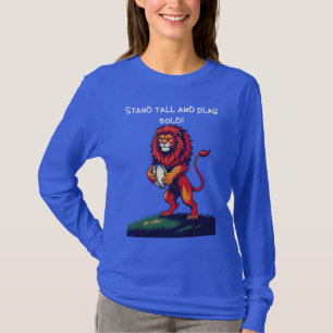 En djärv röd Lejon Rampant reser sig T Shirt