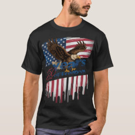 En djärv, vintage amerikansk symbolism t shirt