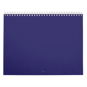 En djup blå bakgrund accentuerad av en vit gräns, kalender