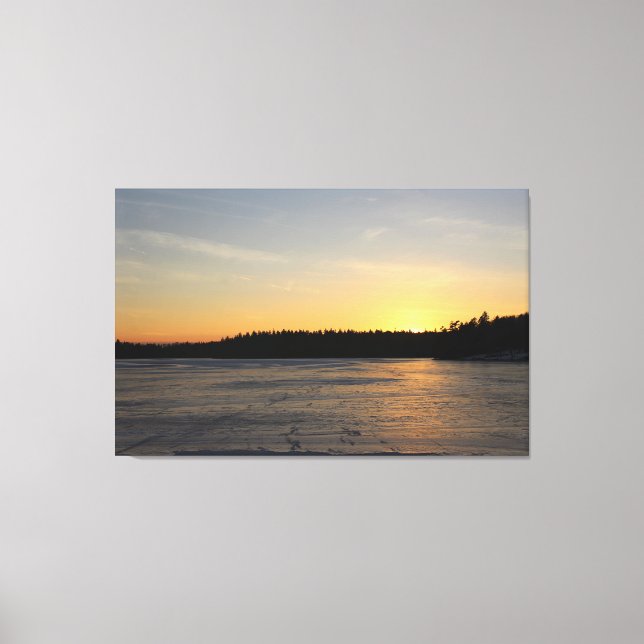 En djupfryst solnedgång canvastryck (Framsida)