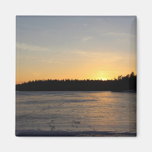 En djupfryst solnedgång magnet