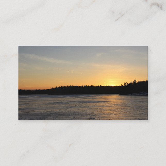 En djupfryst solnedgång visitkort (Framsida)