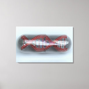 En DNA strandar i en kapsel Canvastryck