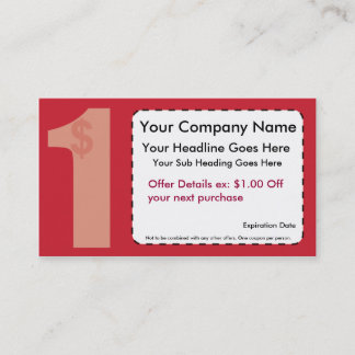 En dollar av kupongkort rabattkort