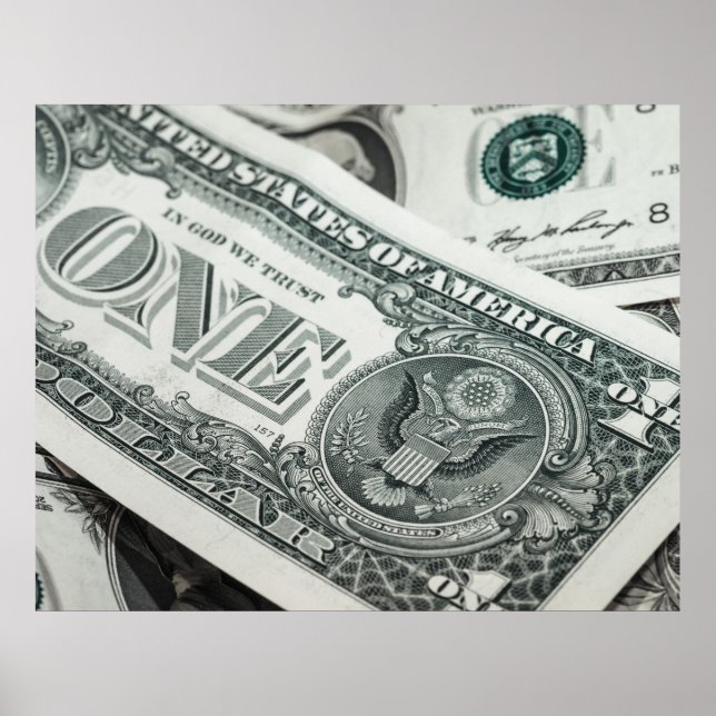 En dollar Bill Money Macro stängs Poster (Framsidan)