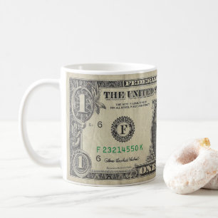 En dollar Bill Mugg,Vit Kaffemugg