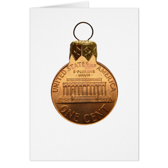 En dollarcentbauble hälsningskort (Framsidan)