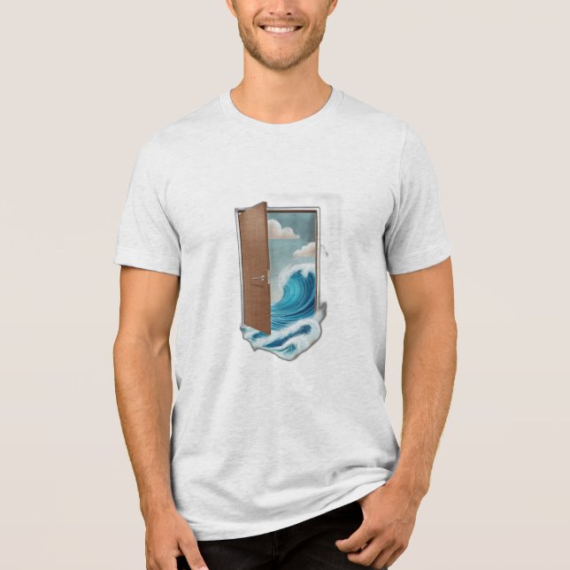 En dörr flytande i himmel. t shirt (Framsida)