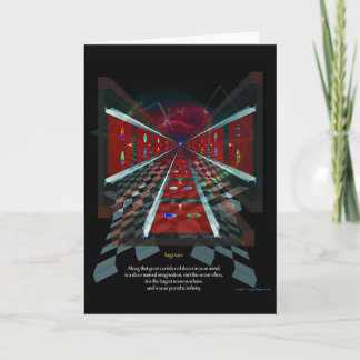 En dörr med namnet fantasi kort