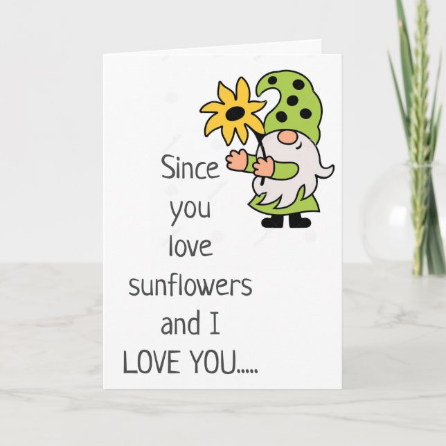 EN DOSERAD SUNFLOWARE PÅ **VÅRT ÅRSSEL** KORT (Framsida)