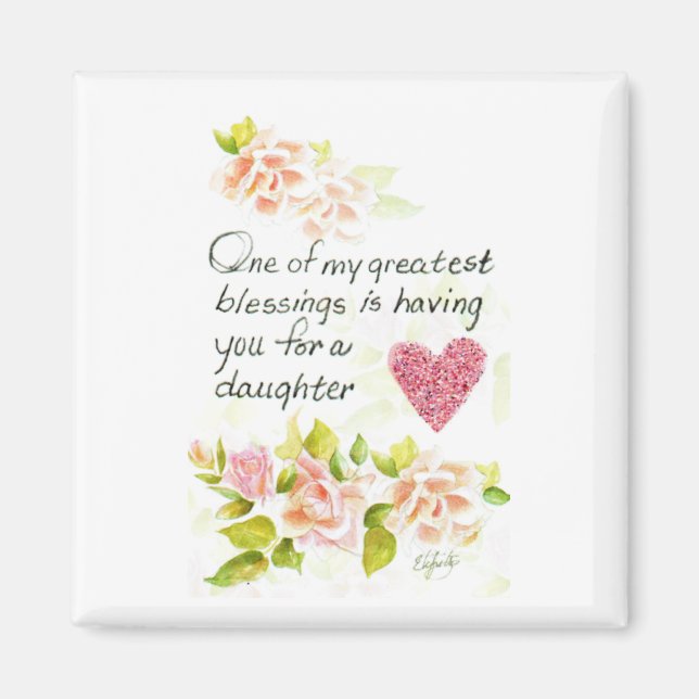 En dotter är en Underbar Blating ro-hjärtan som sä Magnet (Framsidan)