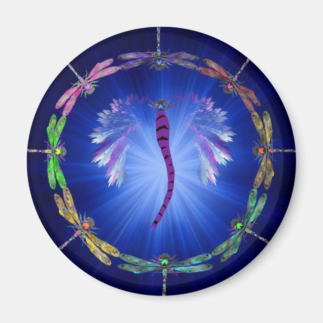 En Dragonfly Dance Magnet (Framsidan)