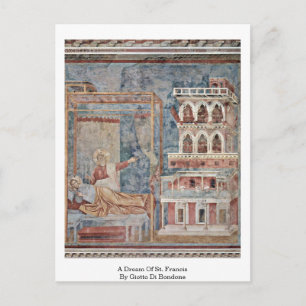En dröm om den helige Francis av Giotto Di Bondon Vykort