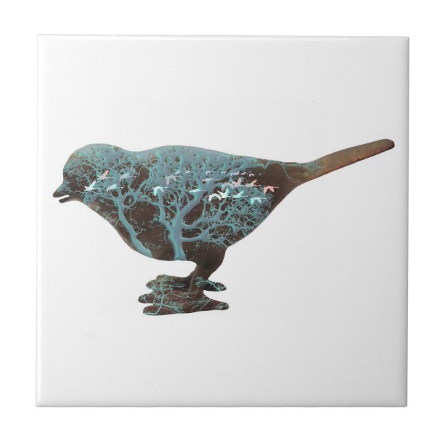 En drömbild av en gnista i blå nyans kakelplatta (Framsidan)