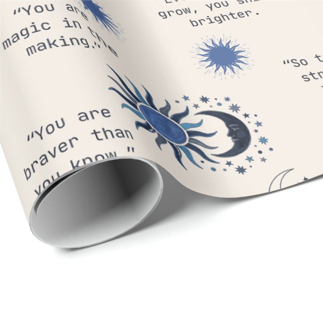En drömlik himmelskt bebisdesign presentpapper (Rullad Hörn)