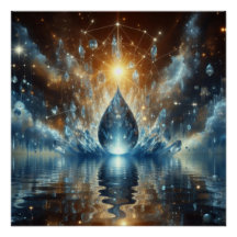 En droppe ren Vatten på blå Sjö