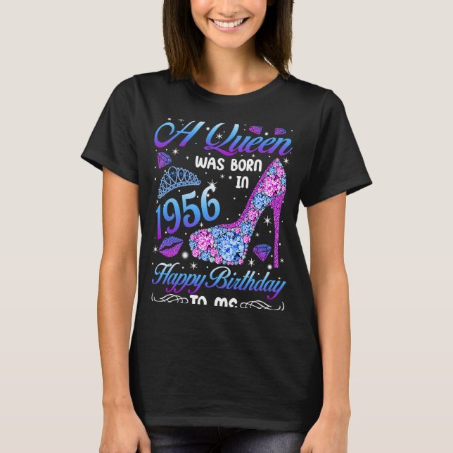 En drottning föddes 1956 66:e födelsedagen High He T Shirt (Framsida)
