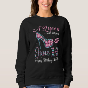 En drottning föddes den 10 juni Grattis på födelse T Shirt