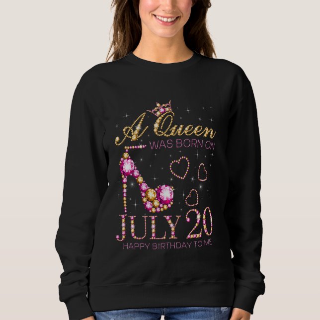 En drottning föddes den 20 juli Grattis på födelse T Shirt (Framsida)