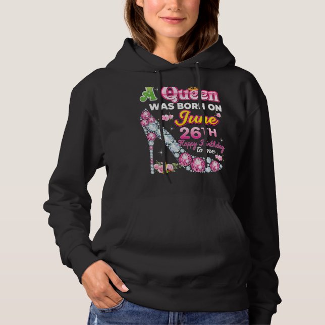 En drottning föddes den 26 juni 2016 Grattis på fö T Shirt (Framsida)