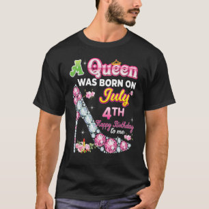 En drottning föddes den 4 juli 2004 Grattis på föd T Shirt