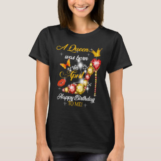 En drottning föddes i april Grattis på födelsedage T Shirt