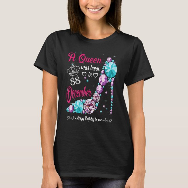 En drottning föddes i december 88:e födelsedagen K T Shirt (Framsida)
