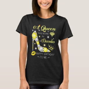 En drottning föddes i december Glitter Diamond Sho T Shirt