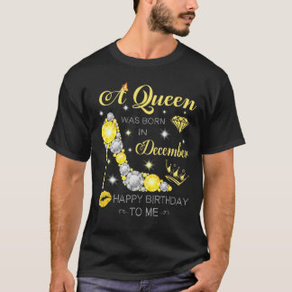 En drottning föddes i december Glitter Diamond Sho T Shirt