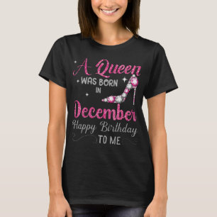 En drottning föddes i december Grattis på födel T Shirt