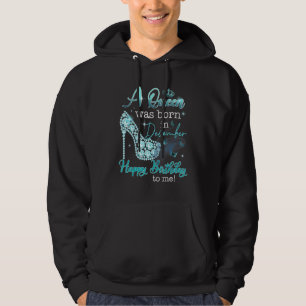 En drottning föddes i december Grattis på födelsed Hoodie