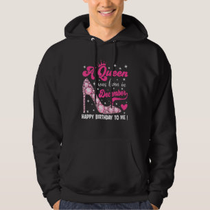 En drottning föddes i december Grattis på födelsed Hoodie