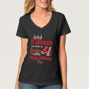 En drottning föddes i december Grattis på födelsed T Shirt