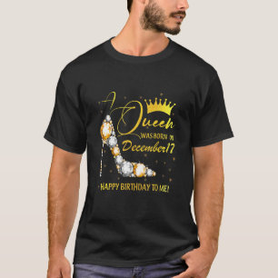 En drottning föddes i december Grattis på födelsed T Shirt