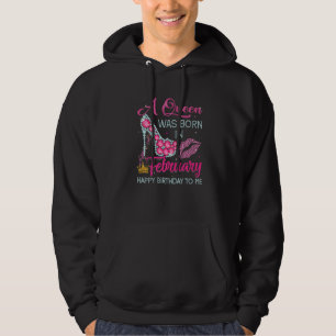 En drottning föddes i februari Grattis på födelsed Hoodie