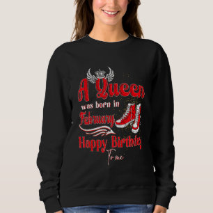 En drottning föddes i februari Grattis på födelsed T Shirt