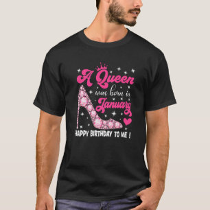En drottning föddes i januari Grattis på födelseda T Shirt