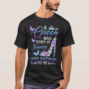En drottning föddes i januari Grattis på födelseda T Shirt