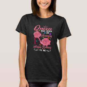 En drottning föddes i januari Grattis på födelseda T Shirt