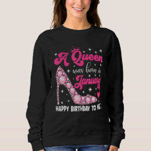 En drottning föddes i januari Grattis på födelseda T Shirt