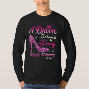 En drottning föddes i januari på födelsedagen Kvin T Shirt