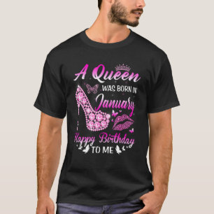 En drottning föddes i januari på födelsedagen Kvin T Shirt
