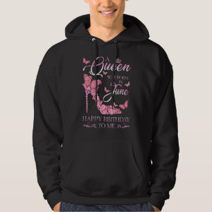 En drottning föddes i juni Grattis på födelsedagen Hoodie